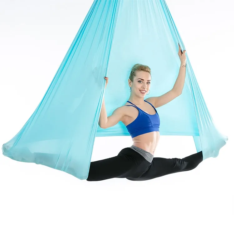 Household Handstand Elastic Stretching Rope Aerial Yoga Hammock Set(Lake Blue)