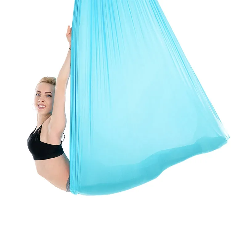 Household Handstand Elastic Stretching Rope Aerial Yoga Hammock Set(Lake Blue)