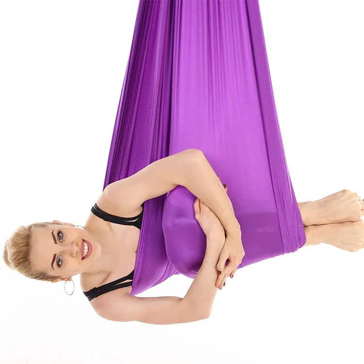 Household Handstand Elastic Stretching Rope Aerial Yoga Hammock Set(Light Purple)