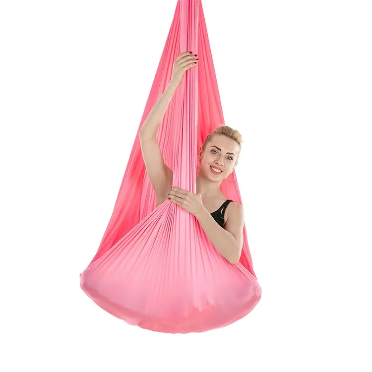 Household Handstand Elastic Stretching Rope Aerial Yoga Hammock Set(Pink)