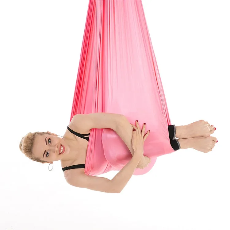 Household Handstand Elastic Stretching Rope Aerial Yoga Hammock Set(Pink)