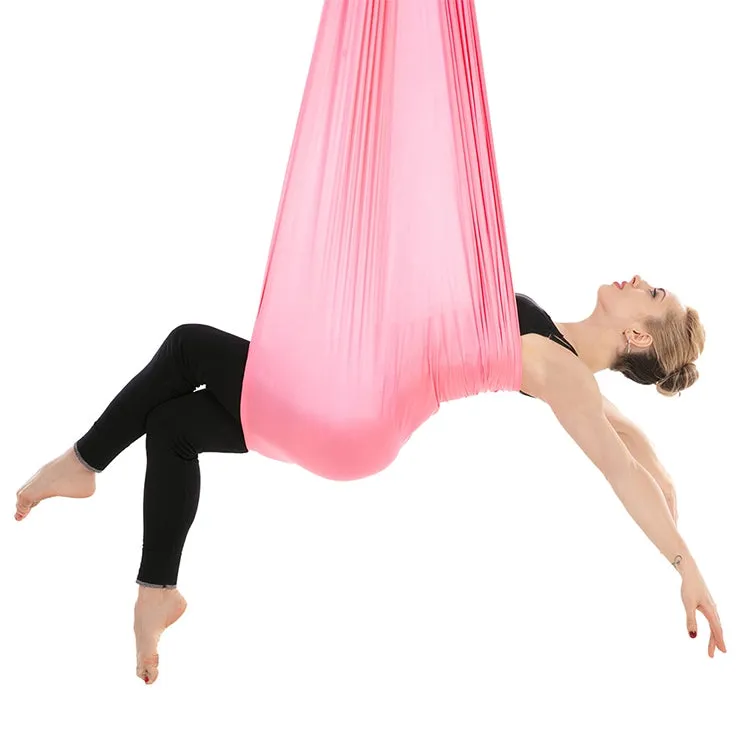 Household Handstand Elastic Stretching Rope Aerial Yoga Hammock Set(Pink)