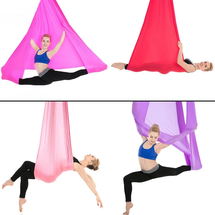 Indoor Anti-gravity Yoga Knot-free Aerial Yoga Hammock with Buckle / Extension Strap, Size: 400x280cm(Dark Green)