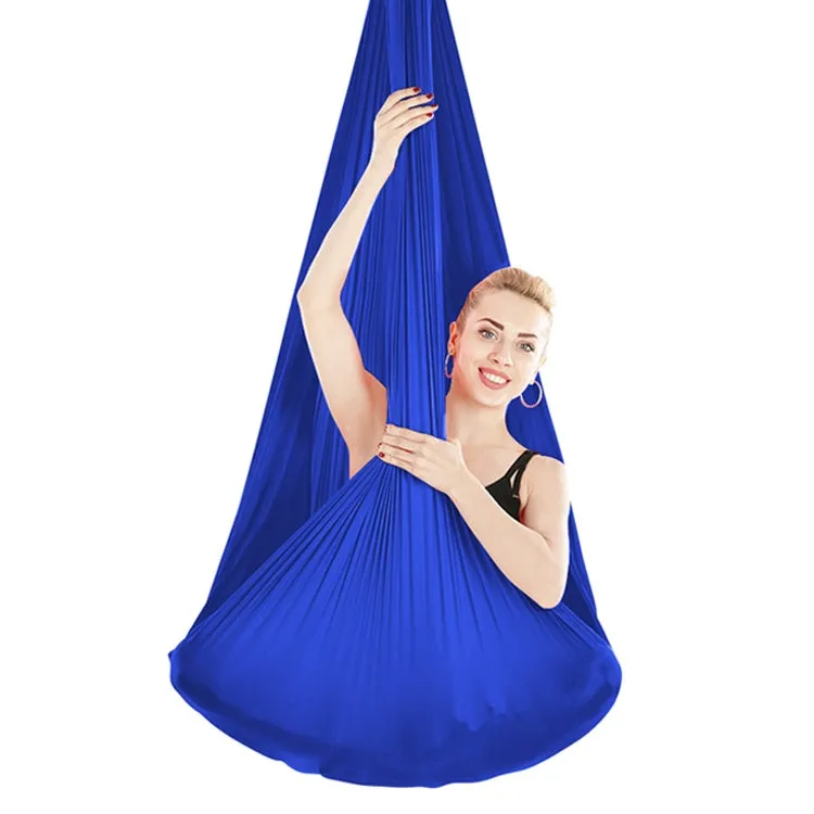 Indoor Anti-gravity Yoga Knot-free Aerial Yoga Hammock with Buckle / Extension Strap, Size: 400x280cm(Royal Blue)