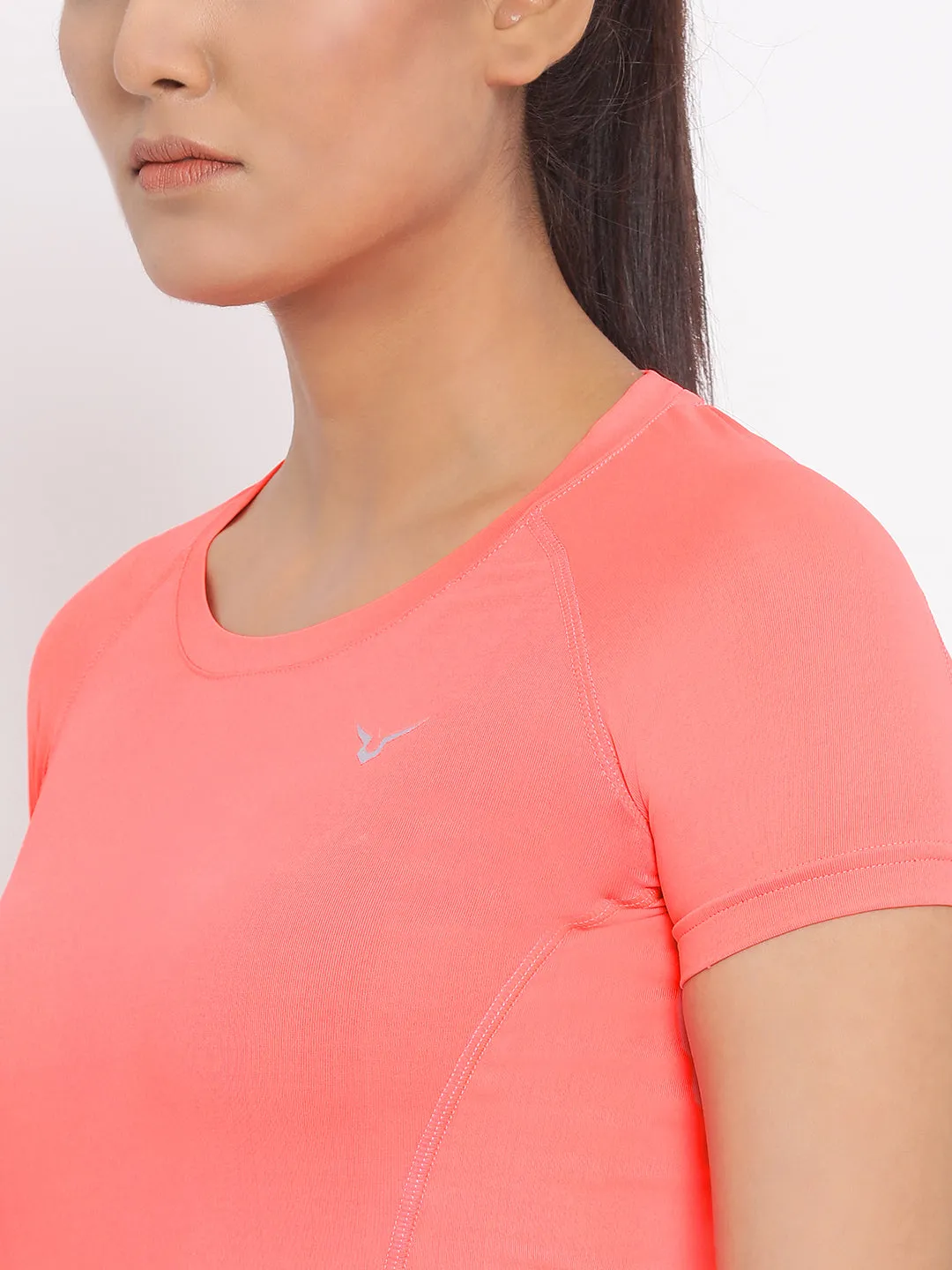 Invincible Women’s Stretch Round Neck Solid Tee