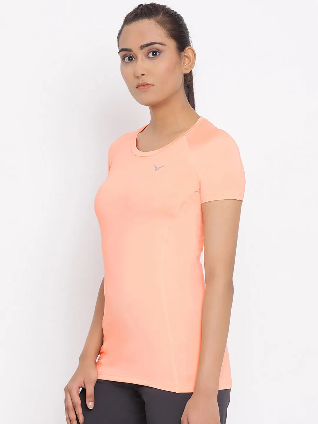 Invincible Women’s Stretch Round Neck Solid Tee