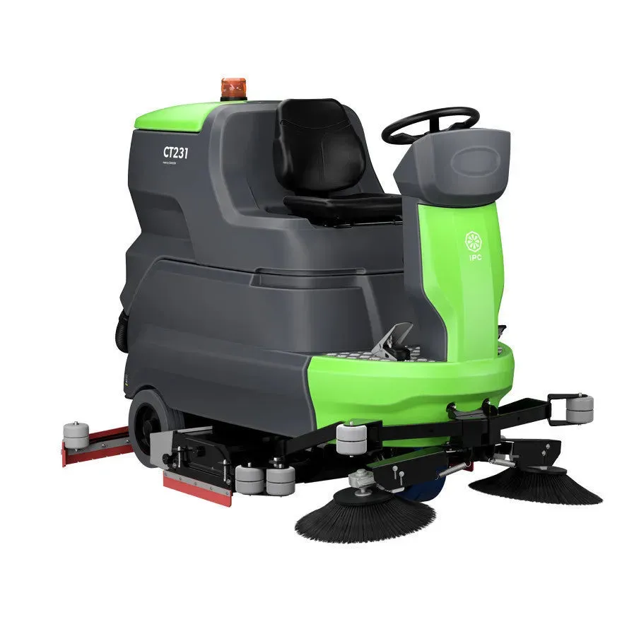 IPC CT231 Auto Ride-On Floor Scrubber, 330ah Battery   220 Volt Charger, Brush Driven