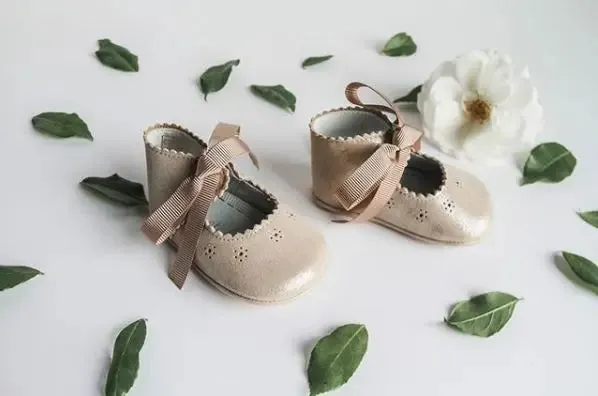 Isabella- Gold Leather Baby Mary Jane Shoes