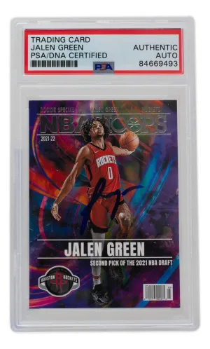 Jalen Green Signed Houston Rockets 2021 NBA Hoops Special Rookie Card #RS2 PSA/DNA