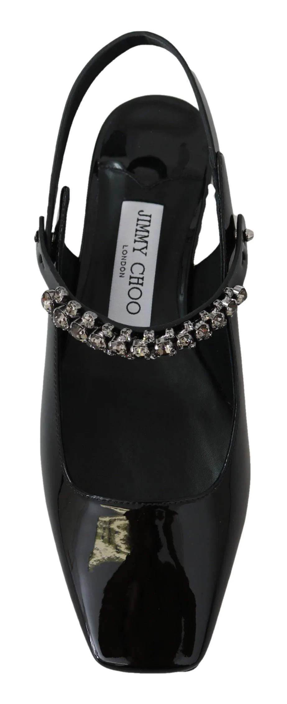 Jimmy Choo Black Patent Leather Mahdis Flat Shoes