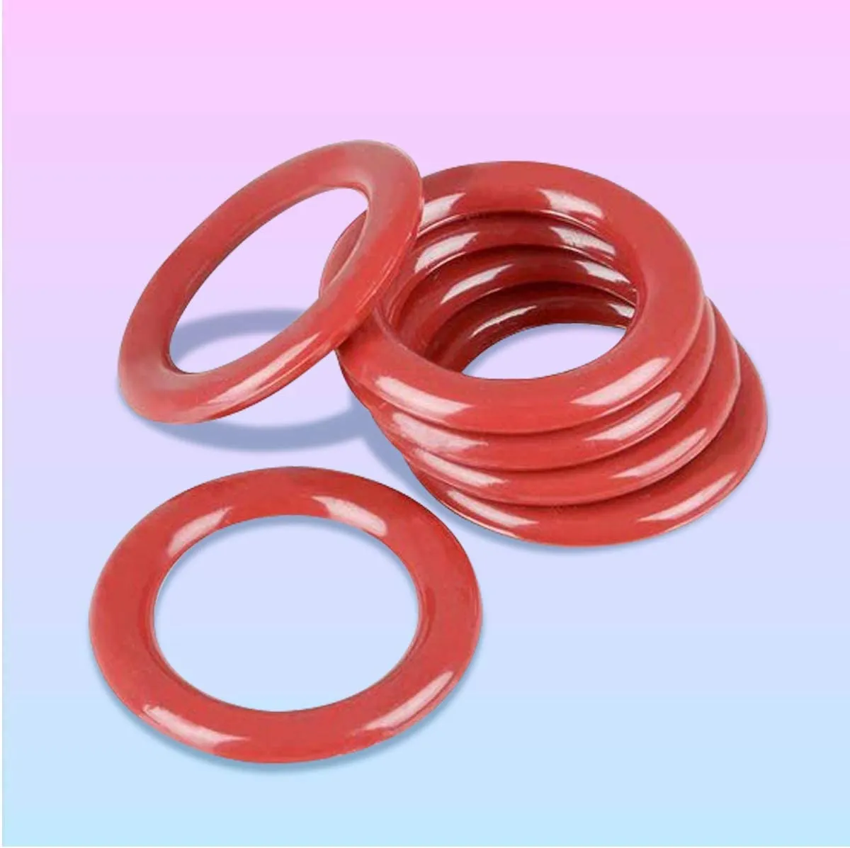 Kicko Plastic Carnival Rings for Stress Relief Toy, Cool Game, Prize - Red, 2.5 Inch, 24