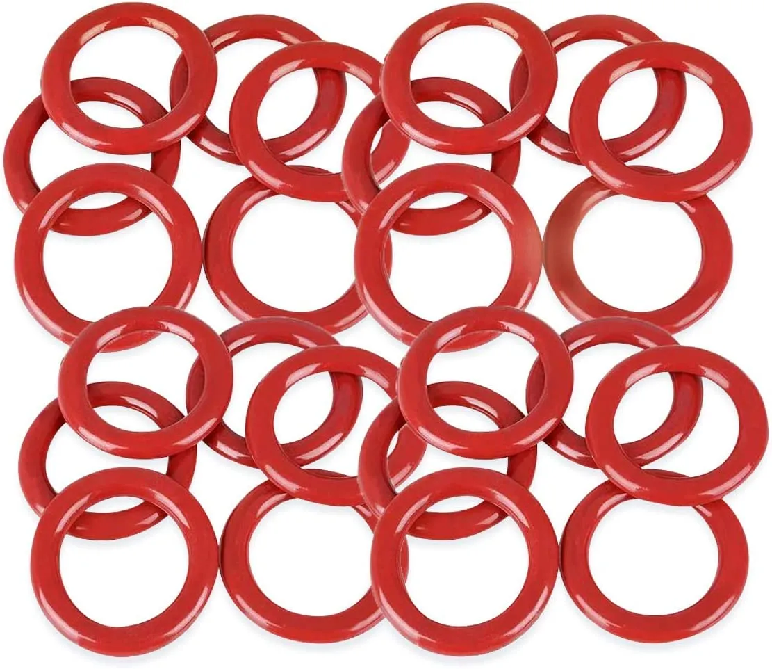 Kicko Plastic Carnival Rings for Stress Relief Toy, Cool Game, Prize - Red, 2.5 Inch, 24