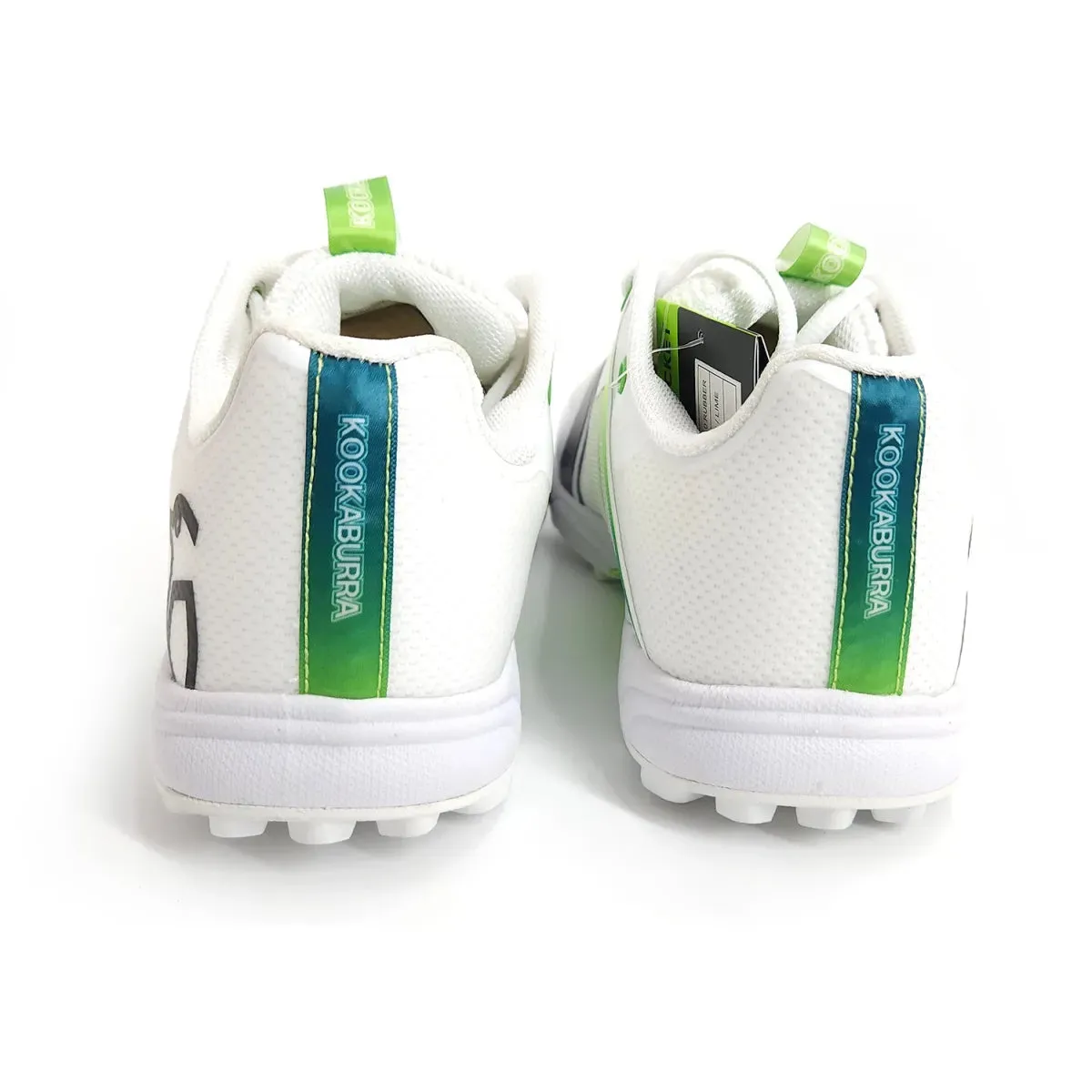 Kookaburra Pro 2.0 Rubber Cricket Shoe, White/Lime