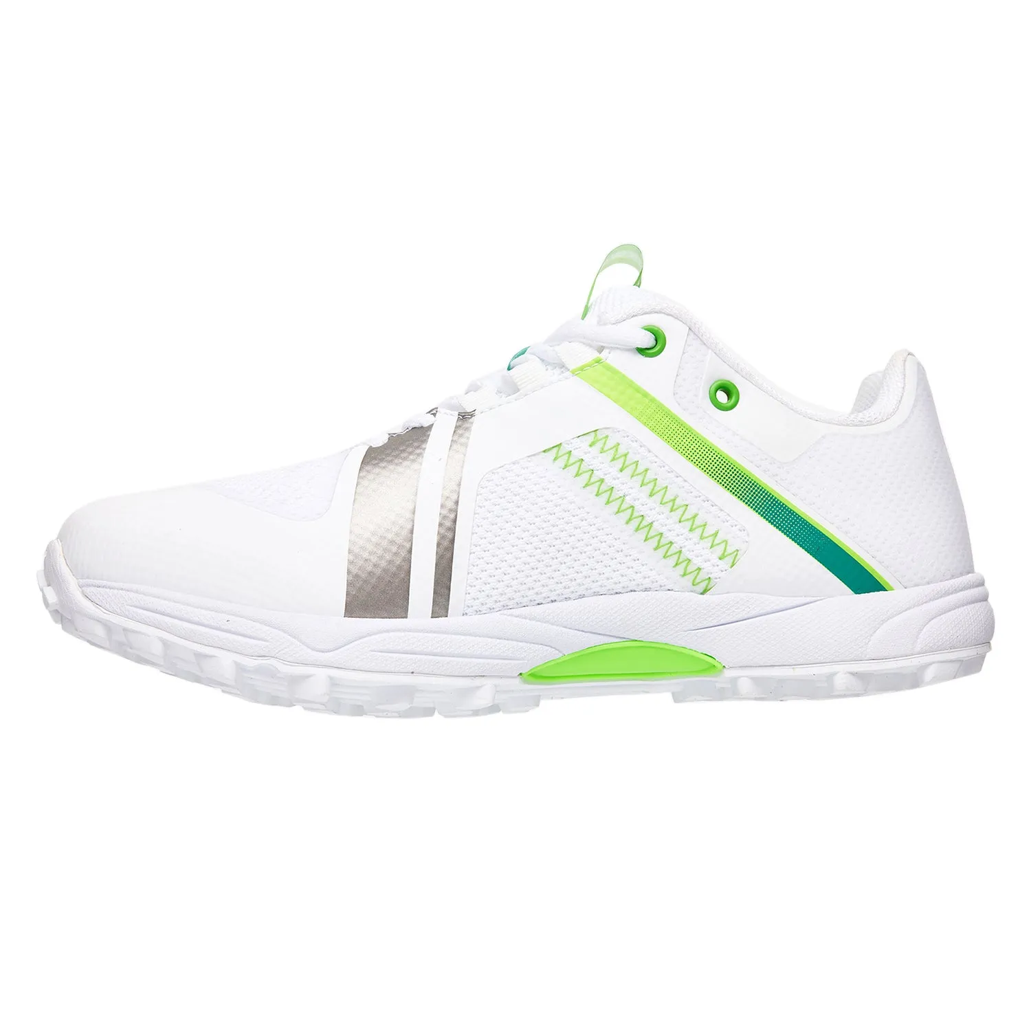 Kookaburra Pro 2.0 Rubber Cricket Shoe, White/Lime