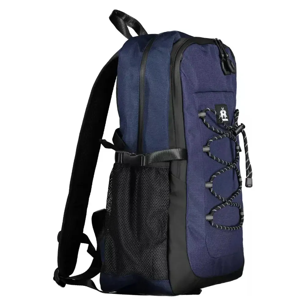 La Martina Blue Polyester Men Backpack