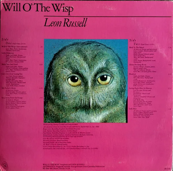 Leon Russell - Will O' The Wisp (LP, Album, Pin) (VG)