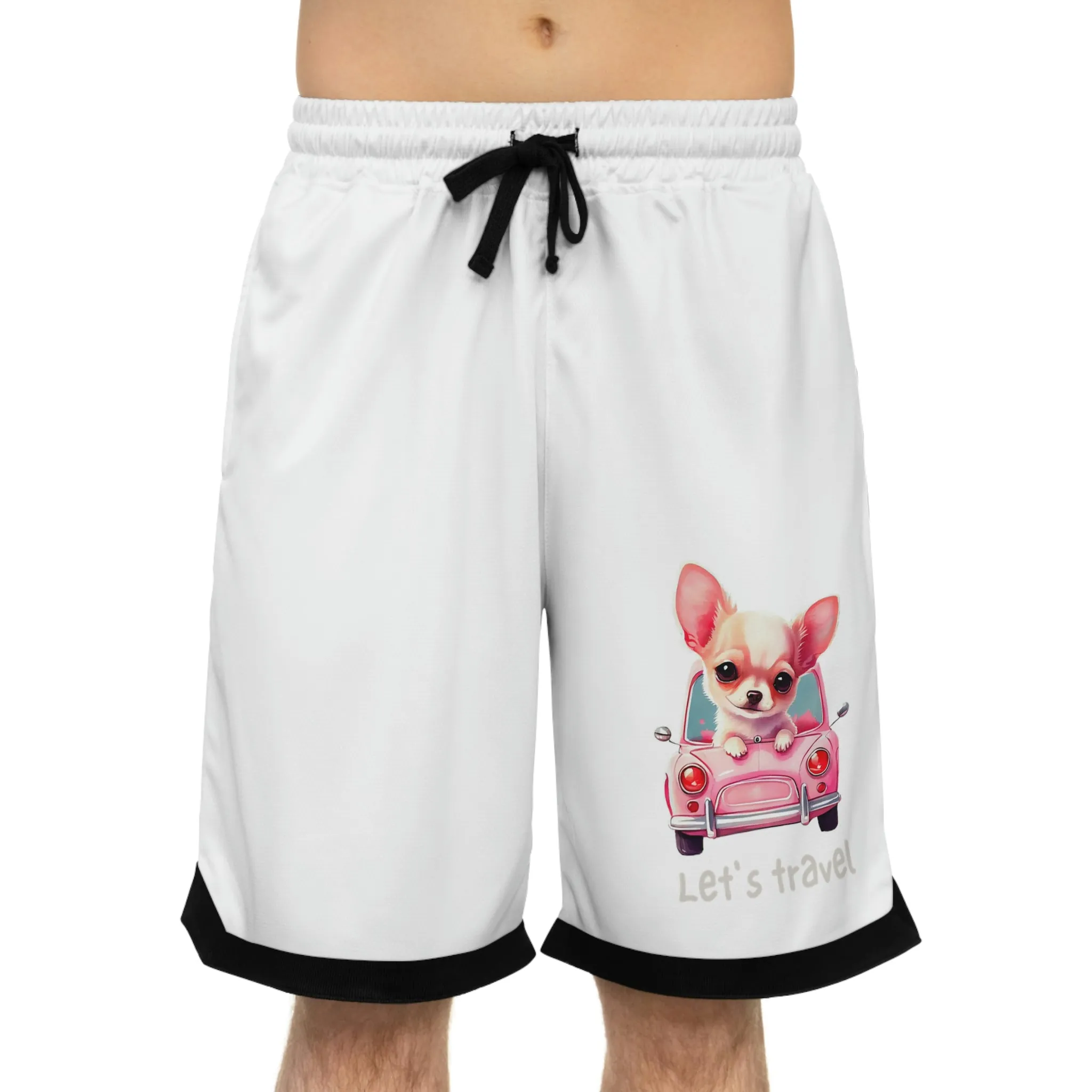 Let’s Travel Dog POD Basketball Rib Shorts (AOP)