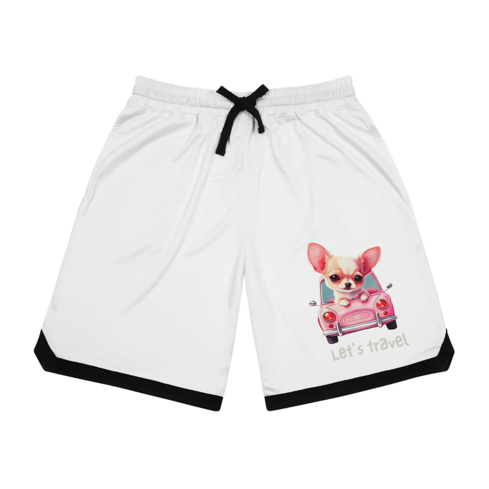 Let’s Travel Dog POD Basketball Rib Shorts (AOP)