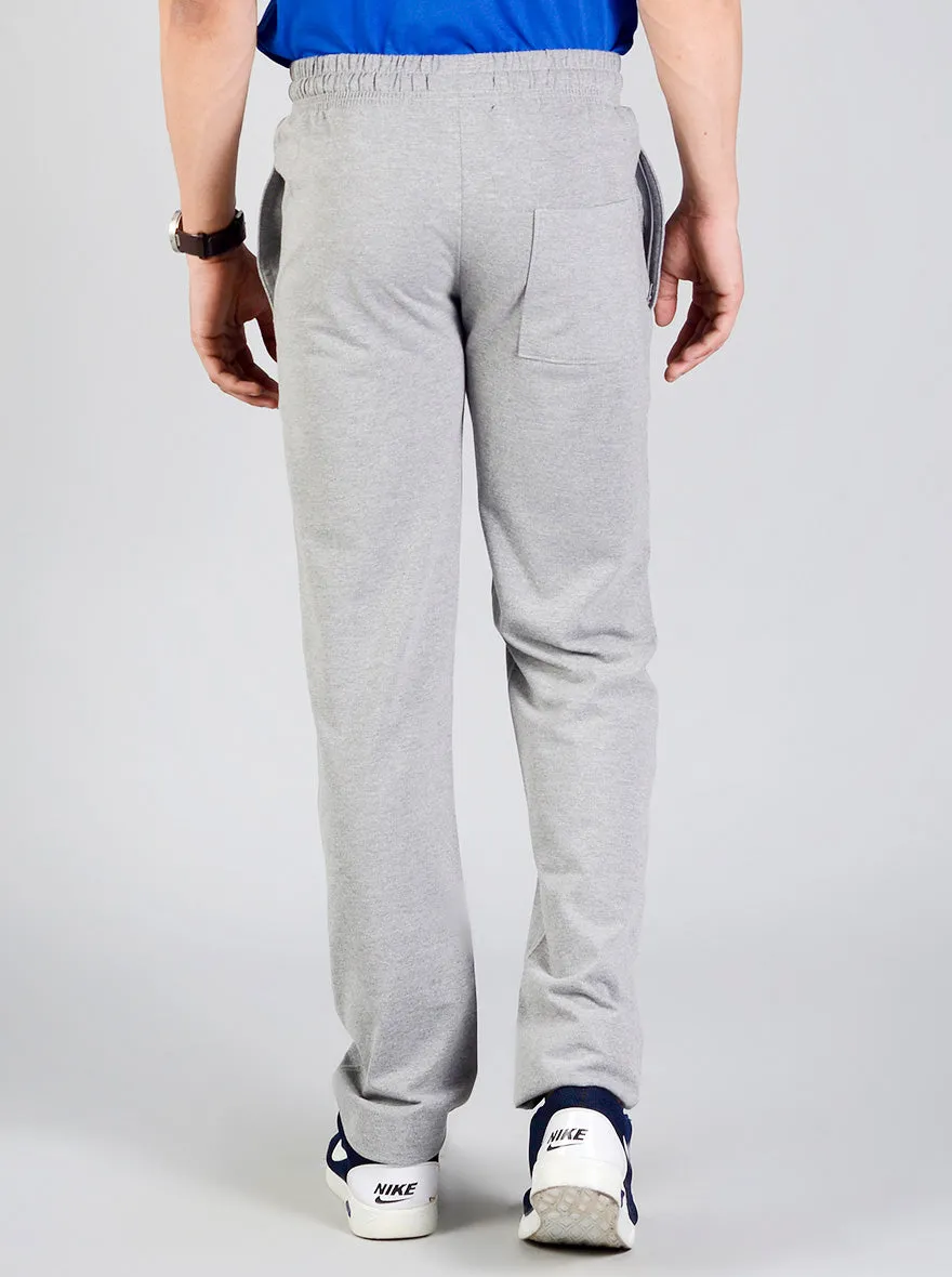 Light Grey Solid Regular Fit Track Pants | JadeBlue