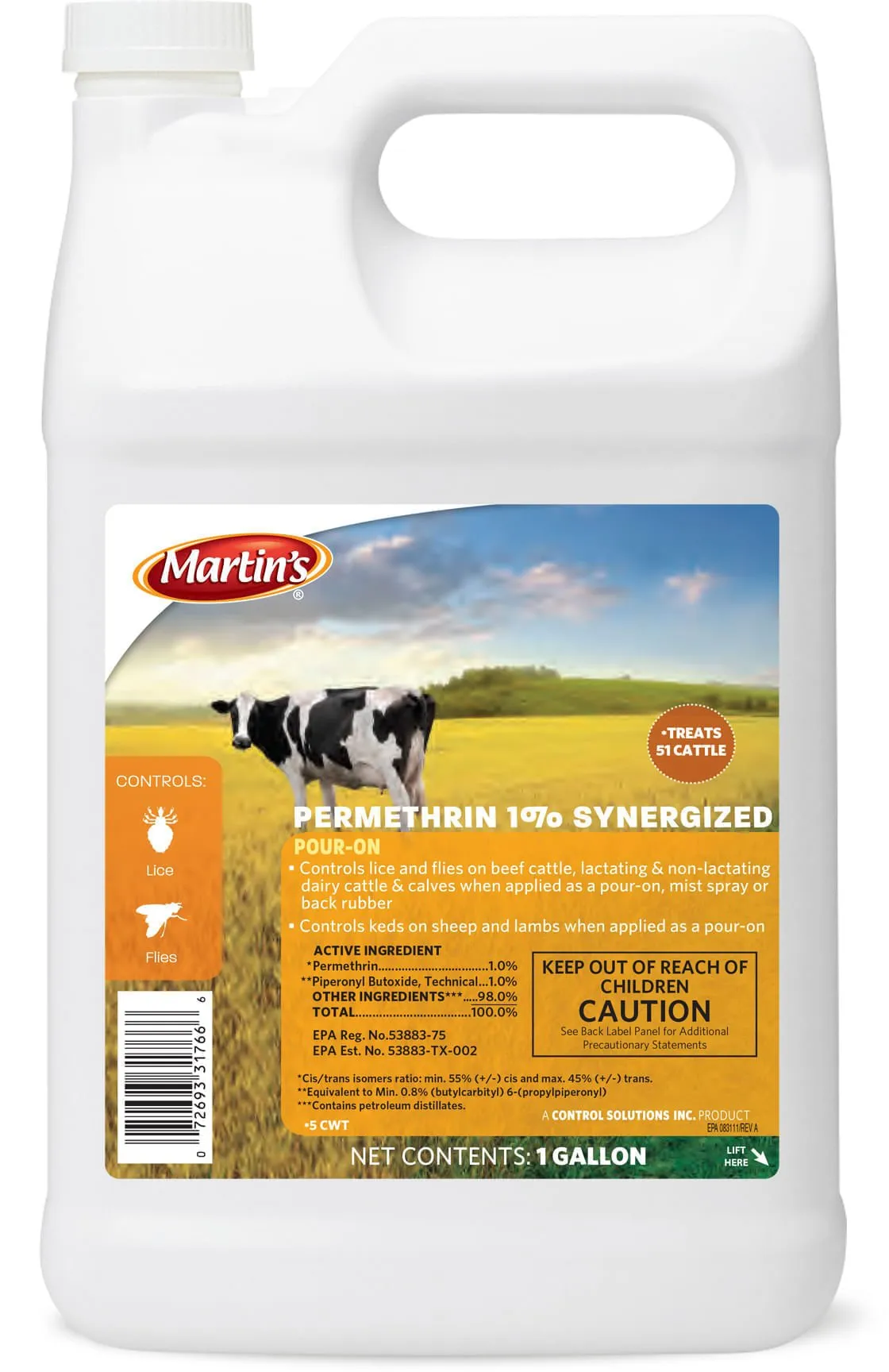 Martin's Permethrin 1% Synergized Pour-On