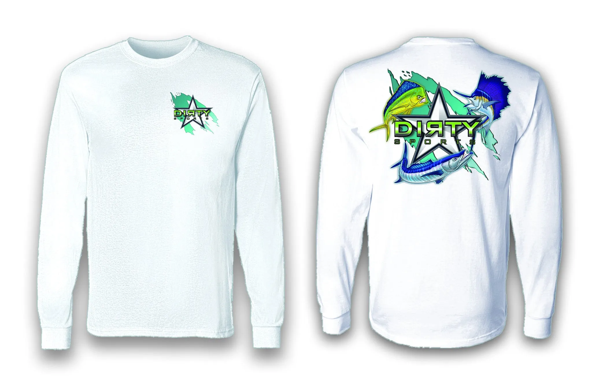 Mean Fish - Long Sleeve Polyester Fishing Shirt