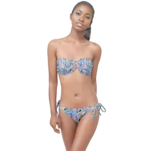 Midnight Floral Twist Bandeau Bikini Set