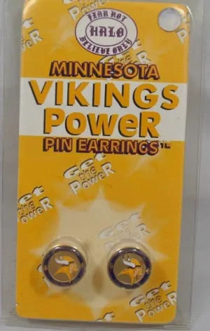 Minnesota Vikings Halo Sports Inc. Womens Power Pin Circular Stud Earrings