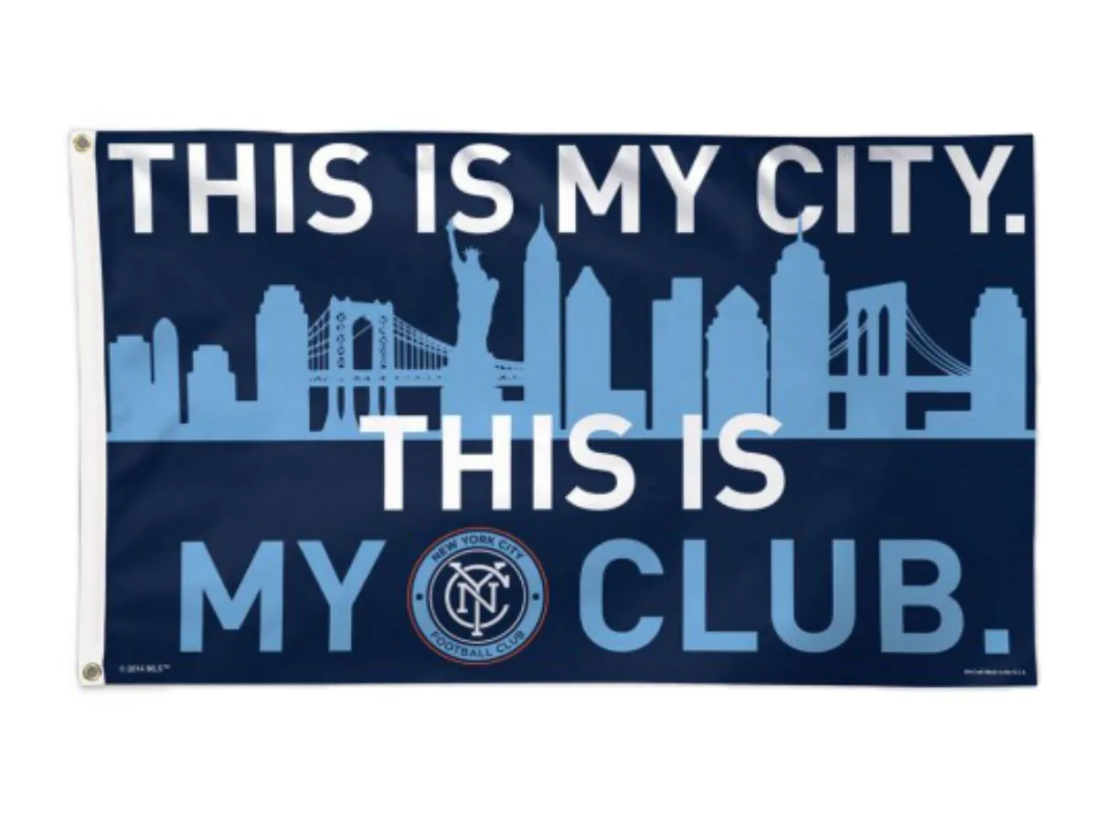 New York City FC MLS WinCraft Sports Blue Deluxe Indoor Outdoor Flag (3' x 5')