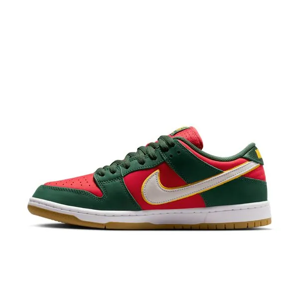 Nike SB Dunk Low Pro Premium "Super Sonics" Fir - White- University Gold - Fire Red