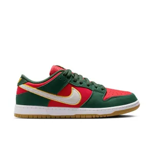 Nike SB Dunk Low Pro Premium "Super Sonics" Fir - White- University Gold - Fire Red