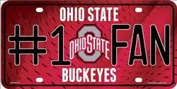 Ohio State Buckeyes Fan Embossed Metal License Plate