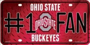 Ohio State Buckeyes Fan Embossed Metal License Plate