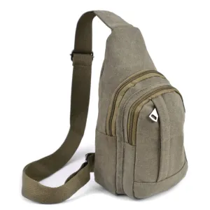 Olive Crossbody Canvas Sling Bag Backpack