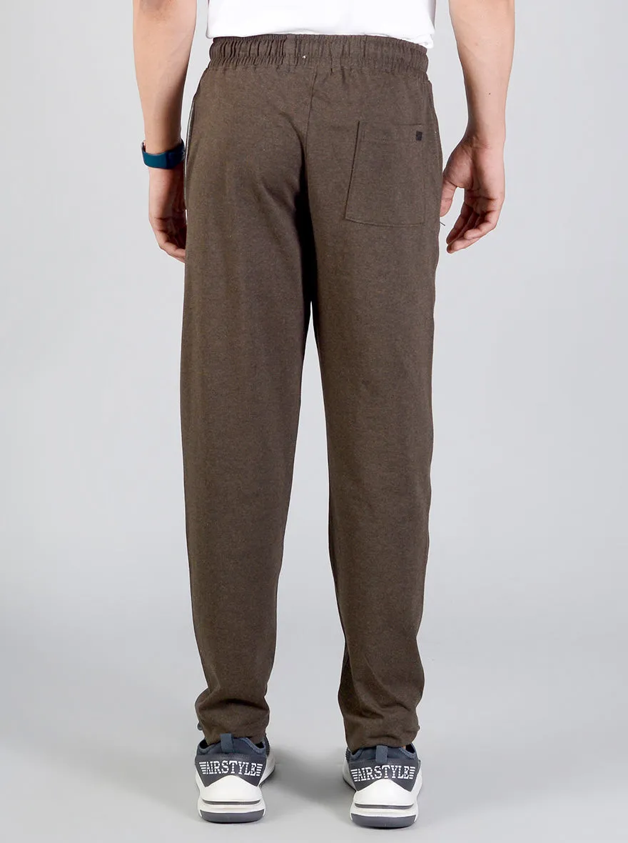 Olive Green Solid Regular Fit Track Pants | JadeBlue