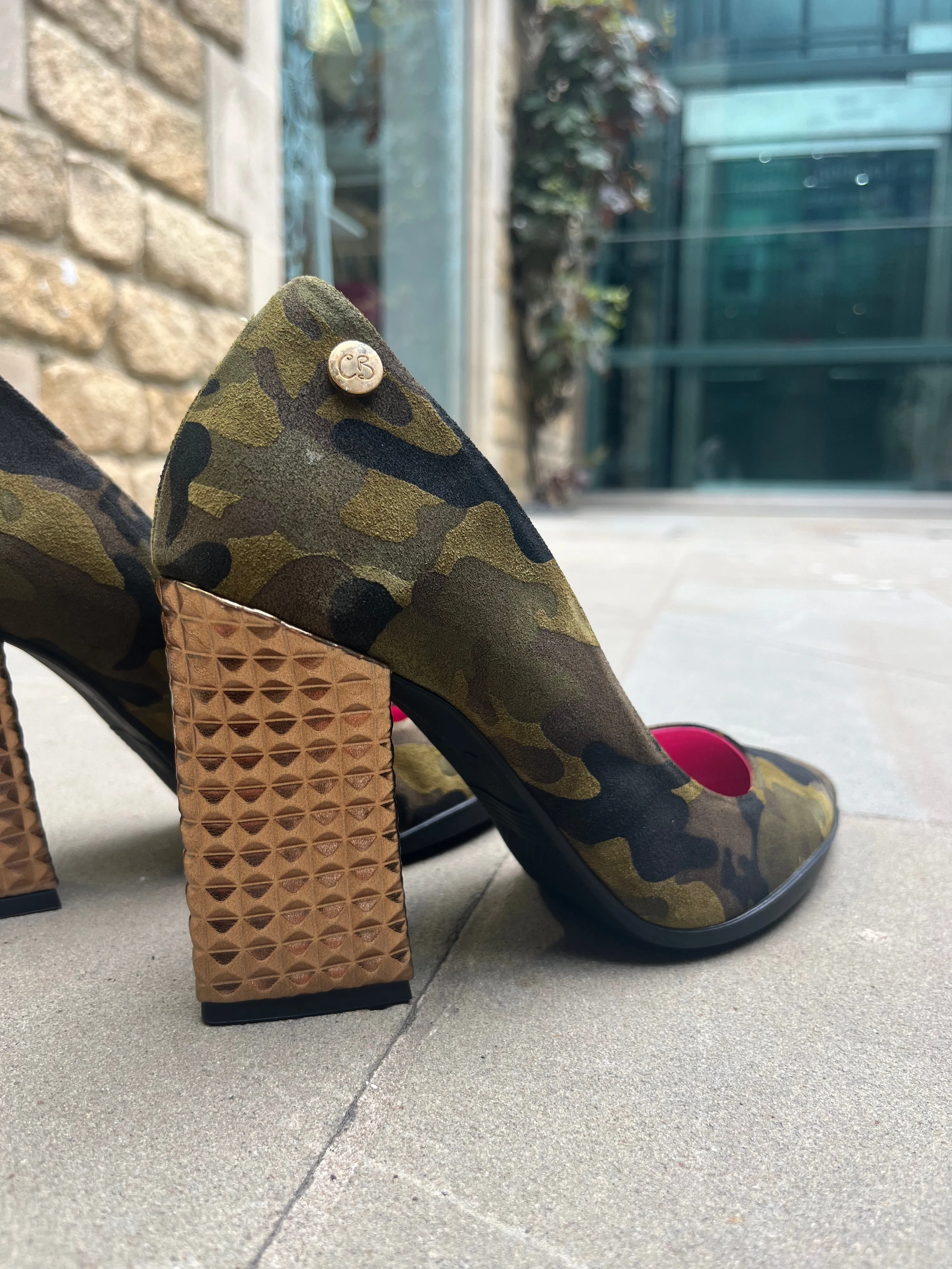 Pailette- Army Gold- High heel shoe