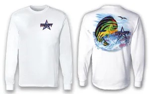 Patriotic Mahi Mahi - Long Sleeve Polyester Fishing Shirt