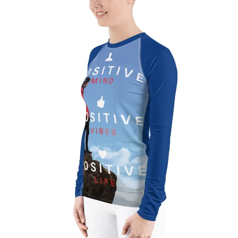 Positive Vibe Women's Rash Guard (Blue)