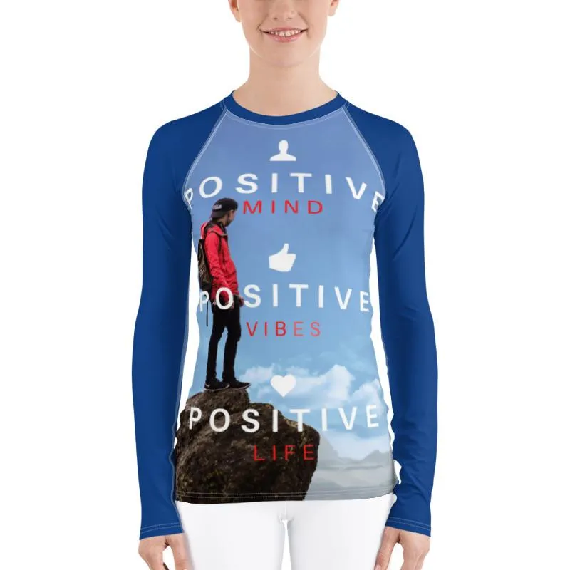 Positive Vibe Women's Rash Guard (Blue)