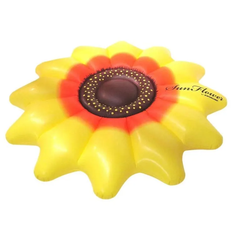 PVC Inflatable Water Sunflower Floating Row Floating Bed, Specification: 180 x 20cm(Yellow)