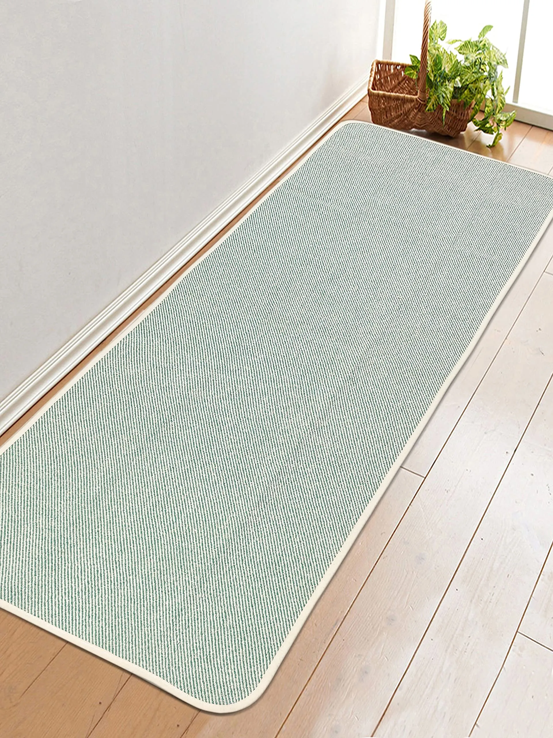 SARAL HOME EASY LIVING Cotton Rectangular Yoga Mat/Runner -(Green, 60X180 Cm)