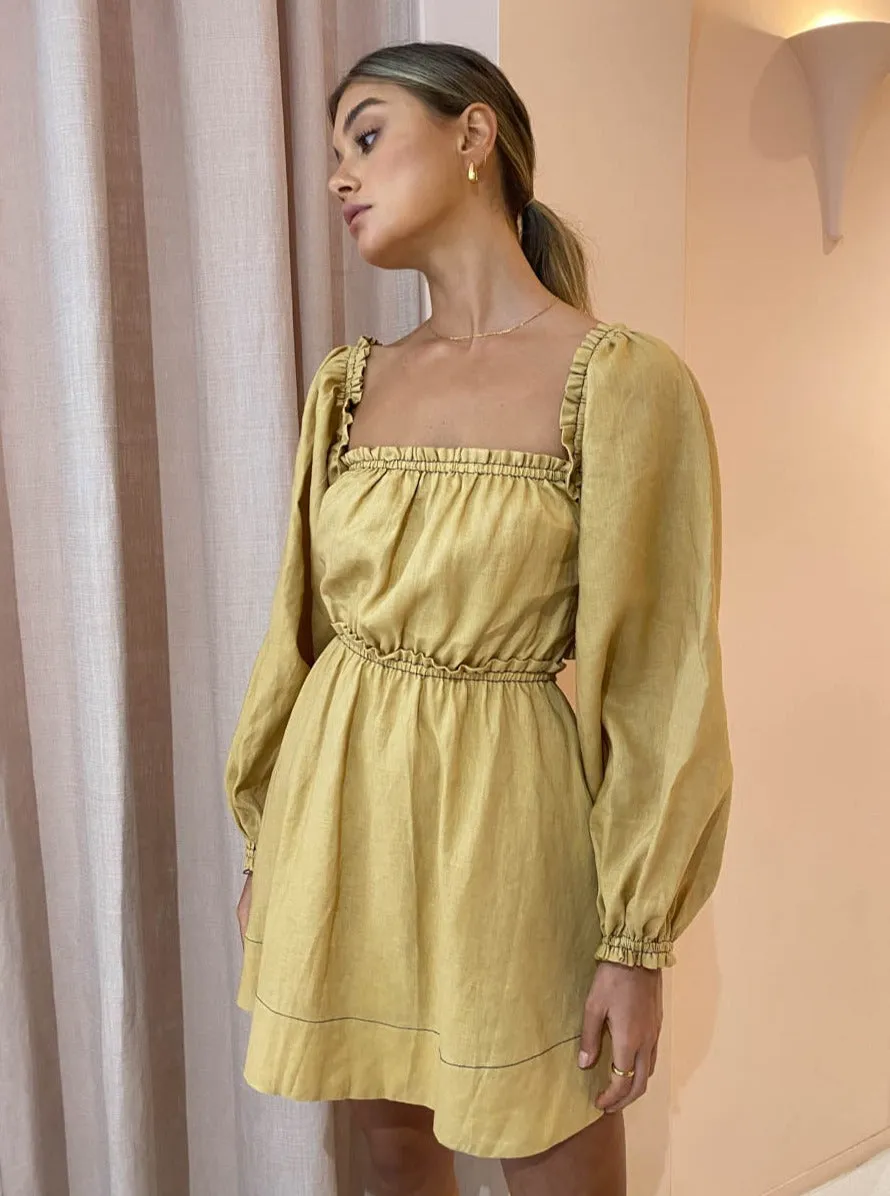 Sovere Level Reversible Mini Dress in Honey