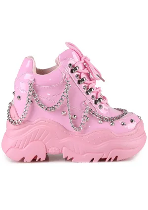 SPACE CANDY Crushing Hard Pink Platform Sneakers