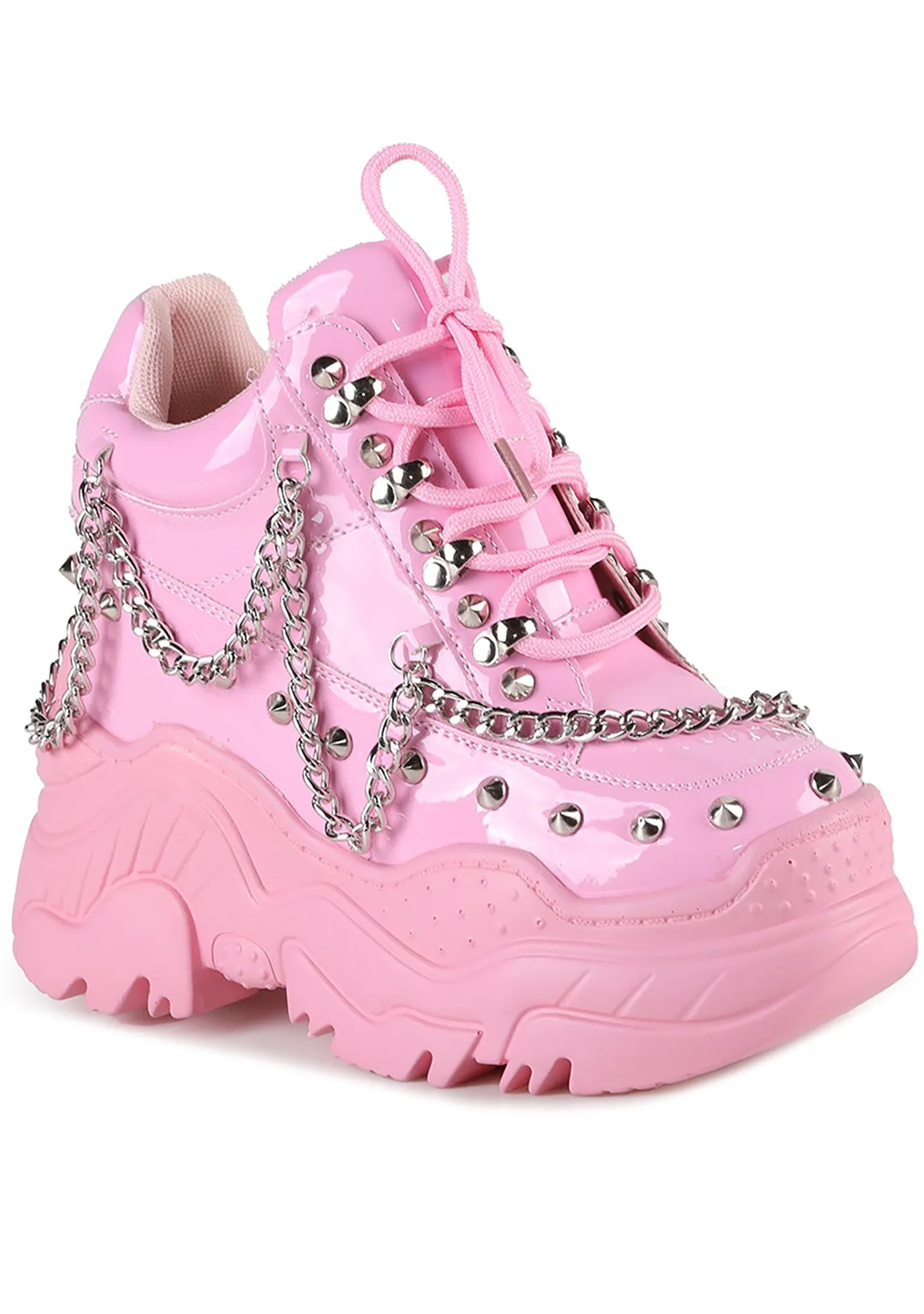 SPACE CANDY Crushing Hard Pink Platform Sneakers