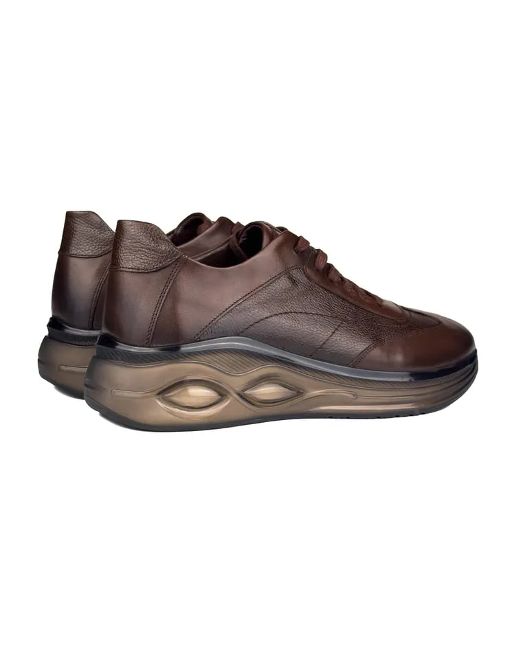 T-Tuono Brown Genuine Leather Men's Sports (Sneaker) Shoe