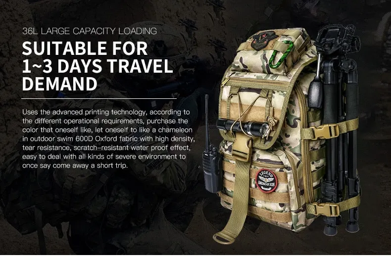 Tactical Lightweight Military Style Camping Backpack