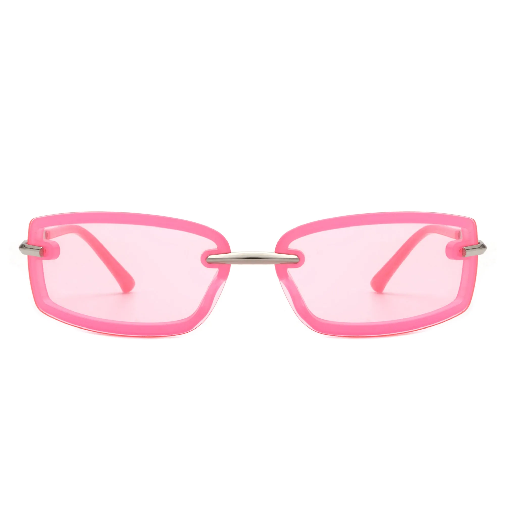 Thalyn - Rectangle Sleek Tinted Sports Color Pop Sunglasses