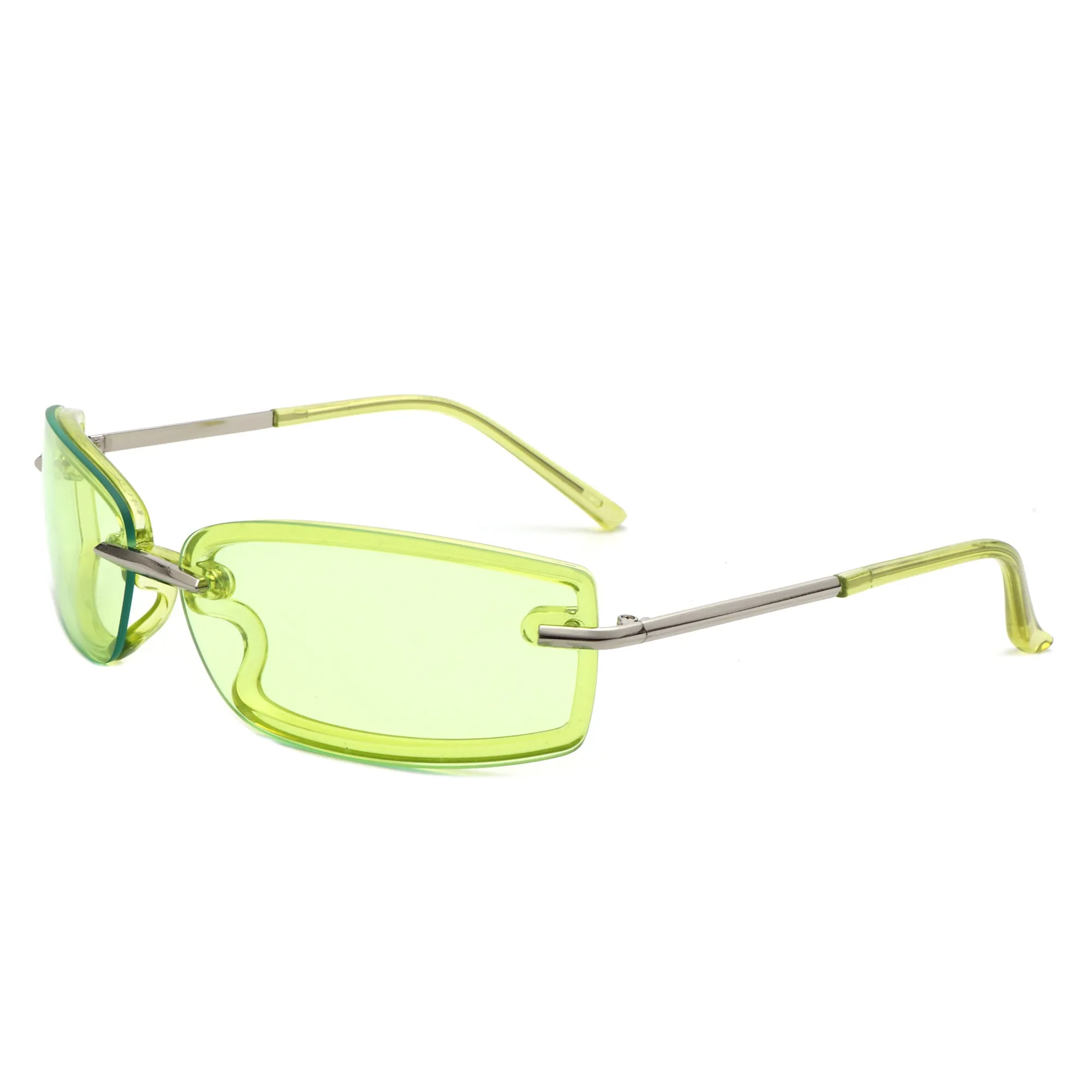 Thalyn - Rectangle Sleek Tinted Sports Color Pop Sunglasses