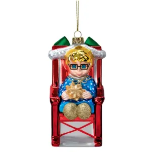 The Ashton-Drake Galleries Mrs. Beasley Glass Ornament Issue #11: Rock-A-Bye Mrs. Beasley Blown Glass Christmas Ornament Celebrating 55 Years of "Family Affair" Hand-Painted with Golden Glitter Accents Collector’s Edition 6-Inches