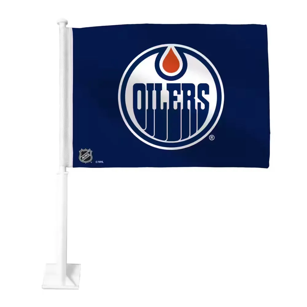 The Sports Vault NHL Edmonton Oilers Royal 2-Sided Car Flag