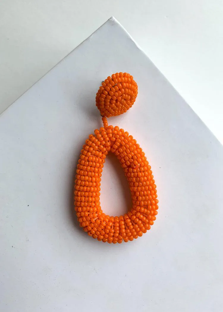 Tropicana Orange Beaded Drops-***FINAL SALE***